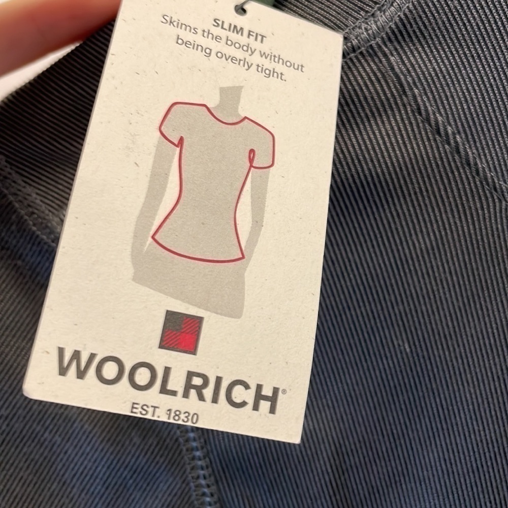 SzM Woolrich Long Sleeve Slim Fit Charcoal Grey Performance Shirt NWT - Picture 7 of 8